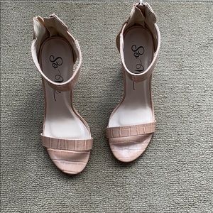 So me nude open toe heels